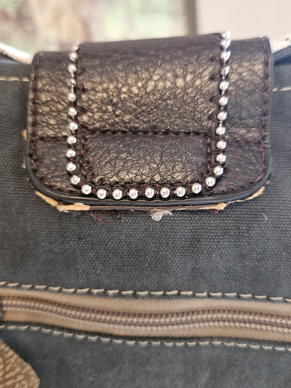 Fringe Myra Tote Bag Purse with Cowhide Accent- One Of A Kind - Picture 7 of 8